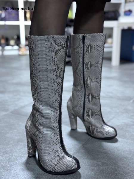 Stained Effect Long Boots